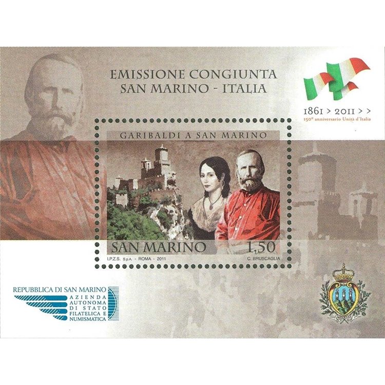 SAN MARINO 2011 Giuseppe Garibaldi BF MNH**