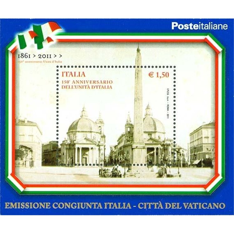 ITALY 2011 Unification of Italy (Piazza del Popolo) s/s MNH**