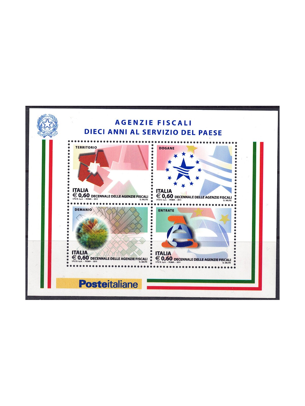 ITALIA 2011 Agenzie Fiscali BF MNH**