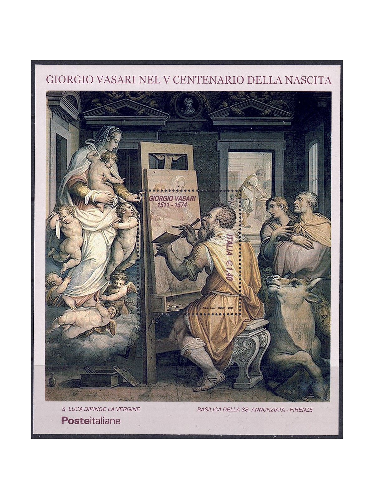 ITALIA 2011 Giorgio Vasari BF MNH**