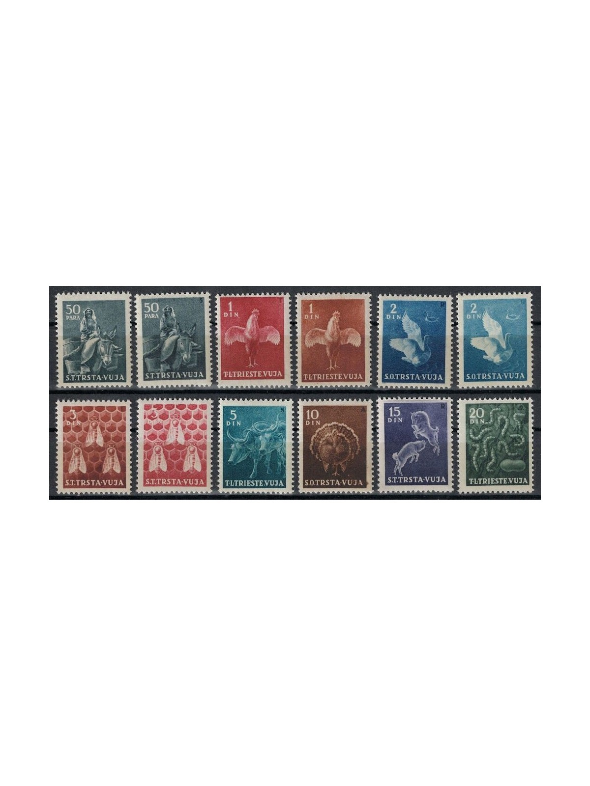 TRIESTE B 1950 Domestic animals 12v MH*