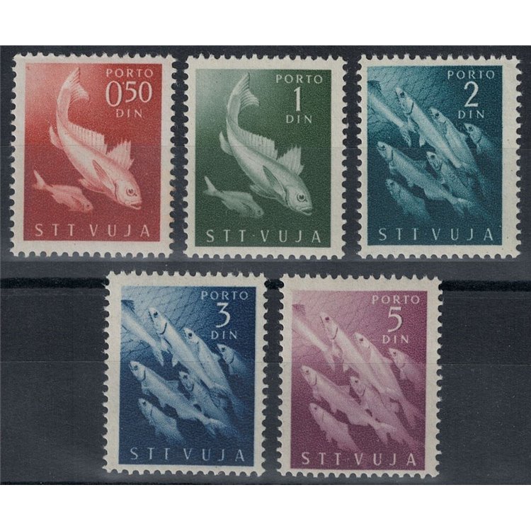 TRIESTE B 1950 Tax stamps, fish 5v MH*