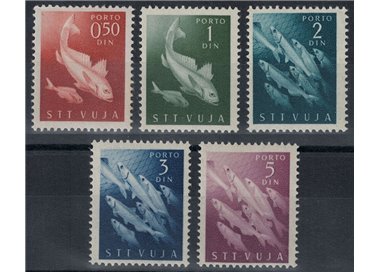 TRIESTE B 1950 Segnatasse, pesci 5v MH*
