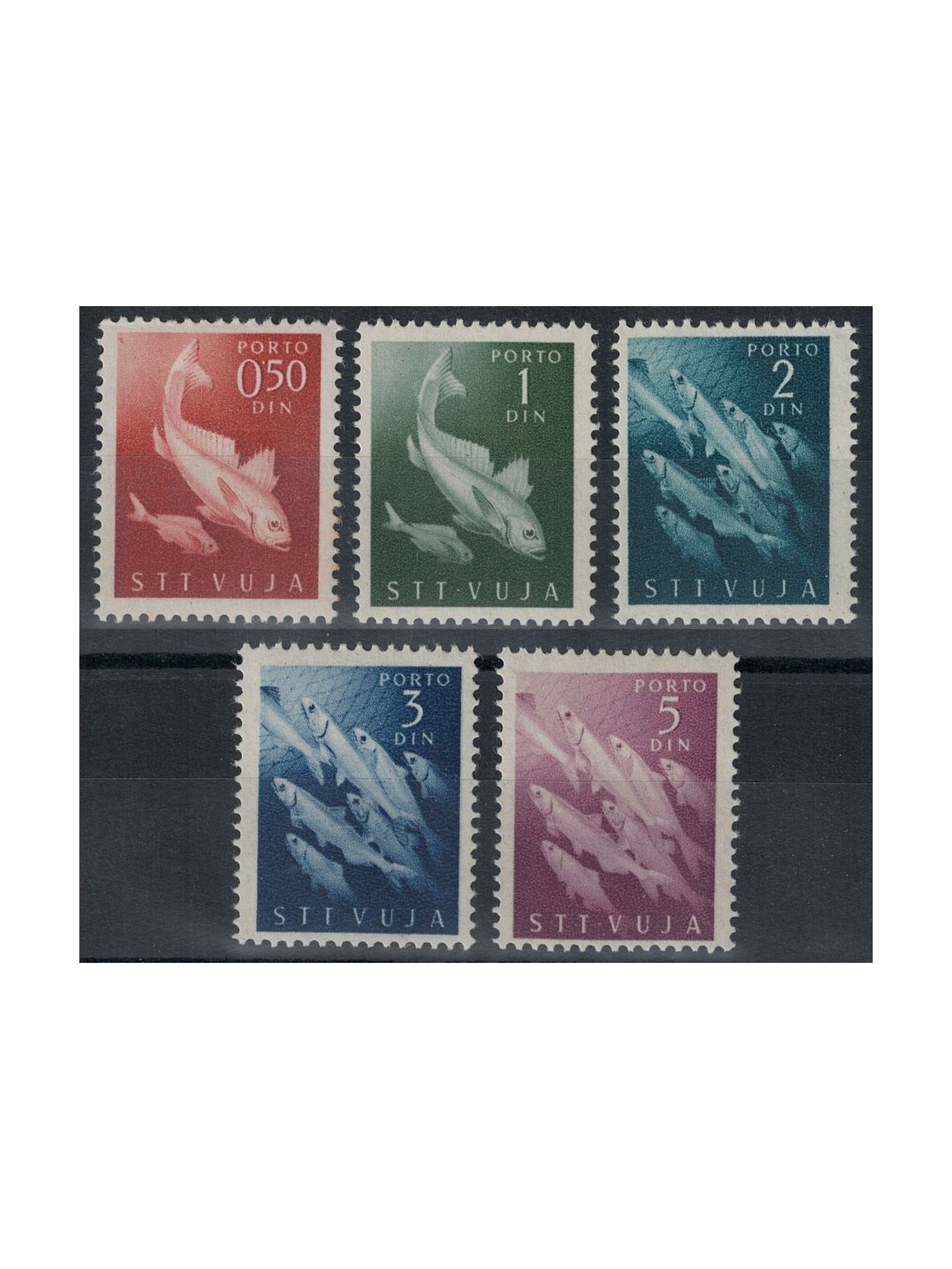 TRIESTE B 1950 Tax stamps, fish 5v MH*