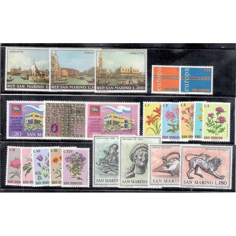 SAN MARINO 1971 Complete year set 22v MNH**