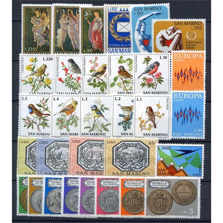 SAN MARINO 1972 Complete year set 31v MNH**