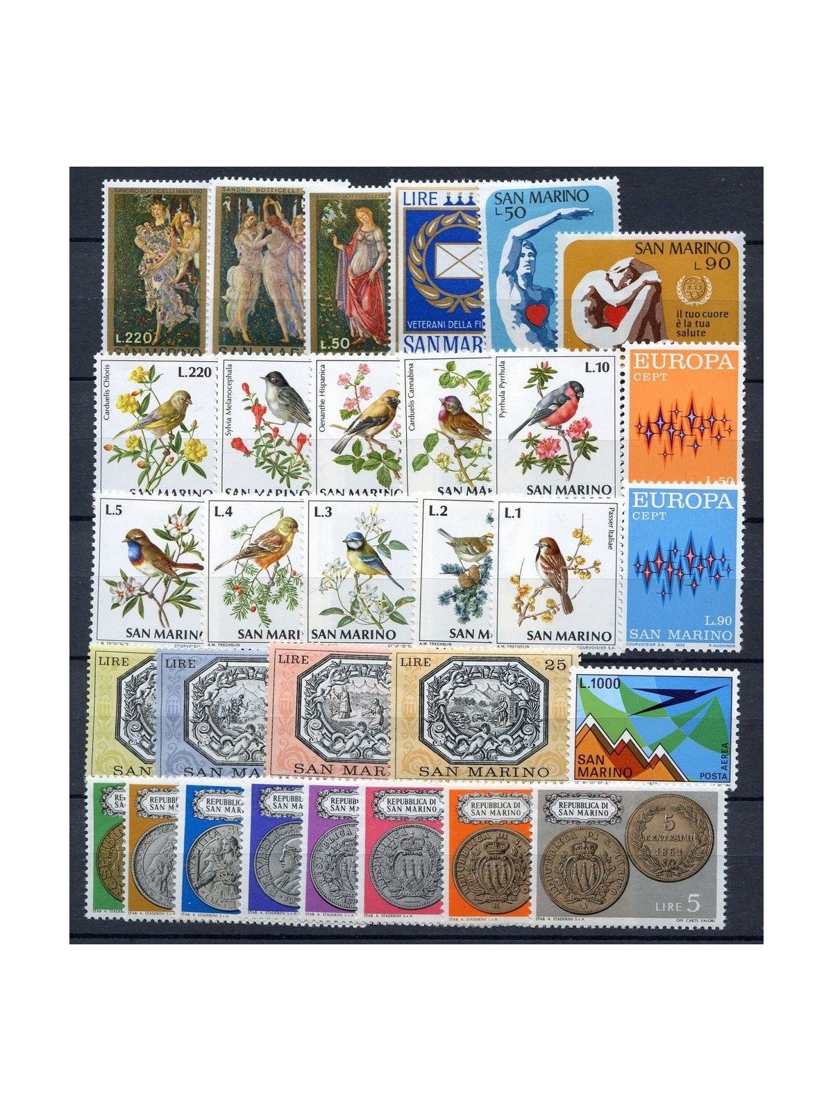 SAN MARINO 1972 Complete year set 31v MNH**