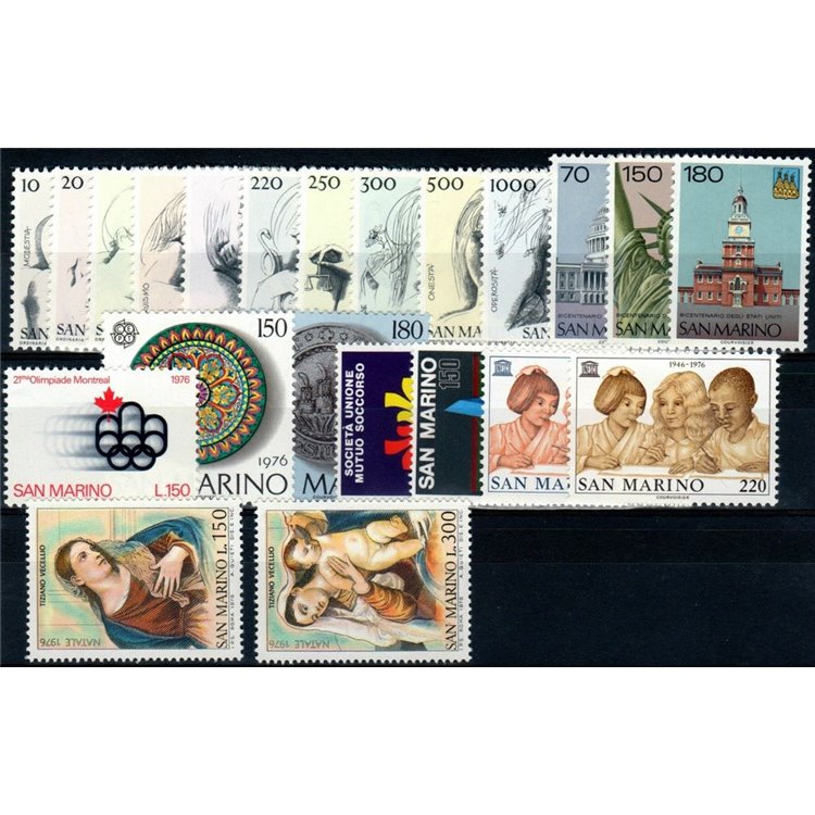 SAN MARINO 1976 Complete year set 22v MNH**
