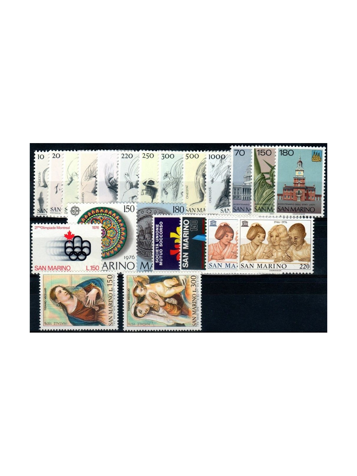 SAN MARINO 1976 Complete year set 22v MNH**