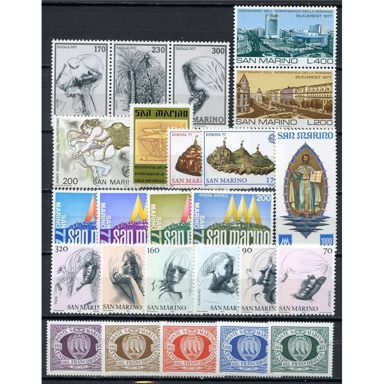 SAN MARINO 1977 Complete year set 26v MNH**