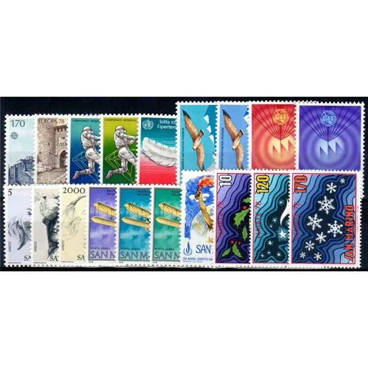 SAN MARINO 1978 Annata completa 19v MNH**