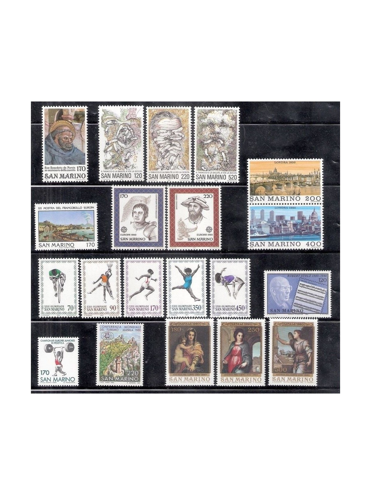 SAN MARINO 1980 Complete year set 20v MNH**