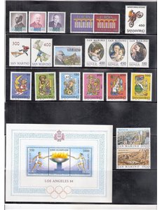 SAN MARINO 1984 Annata completa 20v + 1 BF MNH**