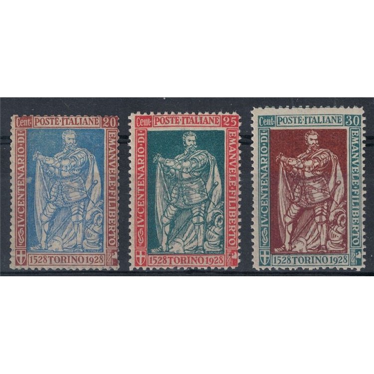 ITALIA REGNO 1928 Emanuele Filiberto dent. 13½ 3v MNH**