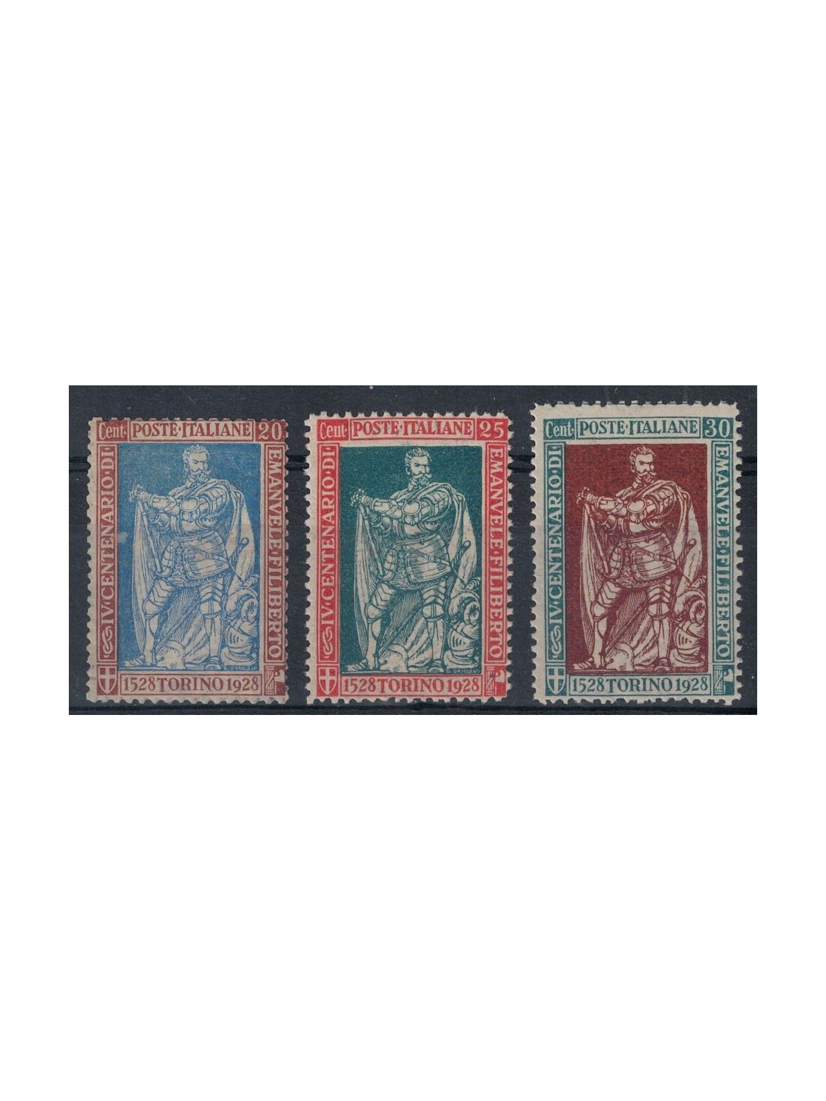 ITALY KINGDOM 1928 Emanuele Filiberto dent. 13½ 3v MNH**