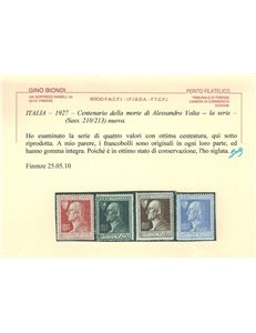ITALIA REGNO 1927 Alessandro Volta 4v MNH** © (Lusso)