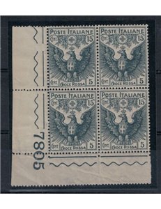 ITALY KINGDOM 1915-16 Pro Red Cross 15c + 5c in quartina MNH** ©