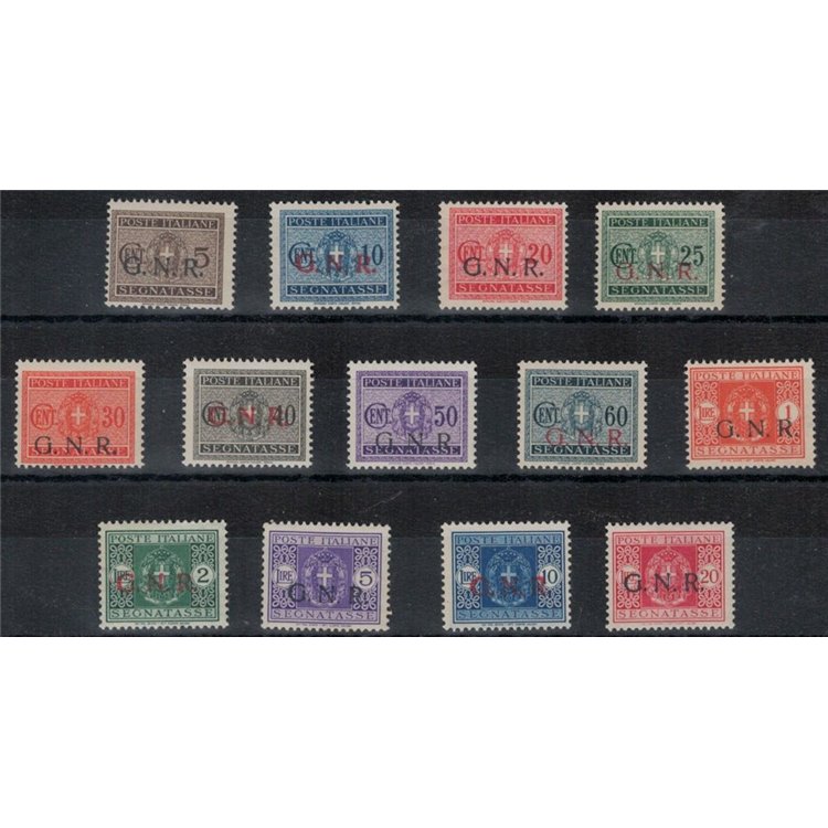ITALY RSI 1943 GNR tax stamp (mixed) 13v MNH** ©