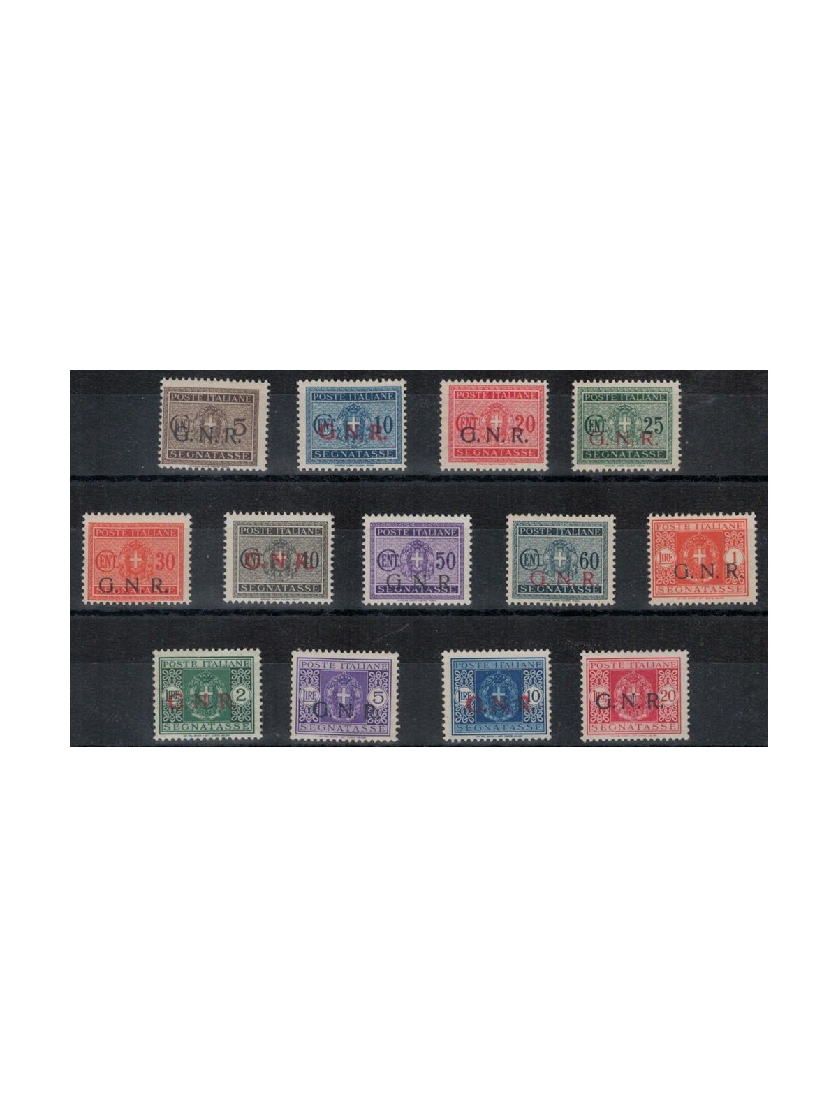 ITALY RSI 1943 GNR tax stamp (mixed) 13v MNH** ©
