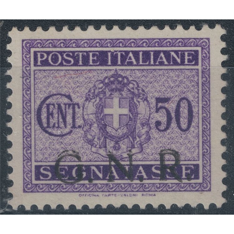 ITALIA RSI 1943 Segnatasse GNR 50c (Brescia) varietà (soprast. in basso) MNH** ©
