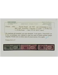 ITALIA RSI 1944 Pacchi postali 12v MNH** ©