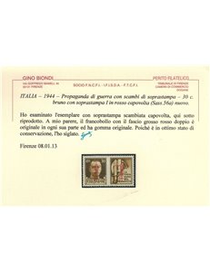 ITALY RSI 1944 War propaganda 30c variety (overprint upside down) MH* ©