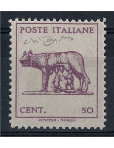 ITALIA LUOGOTENENZA 1944 Varietà Lupa Capitolina (recto-verso) MNG ©