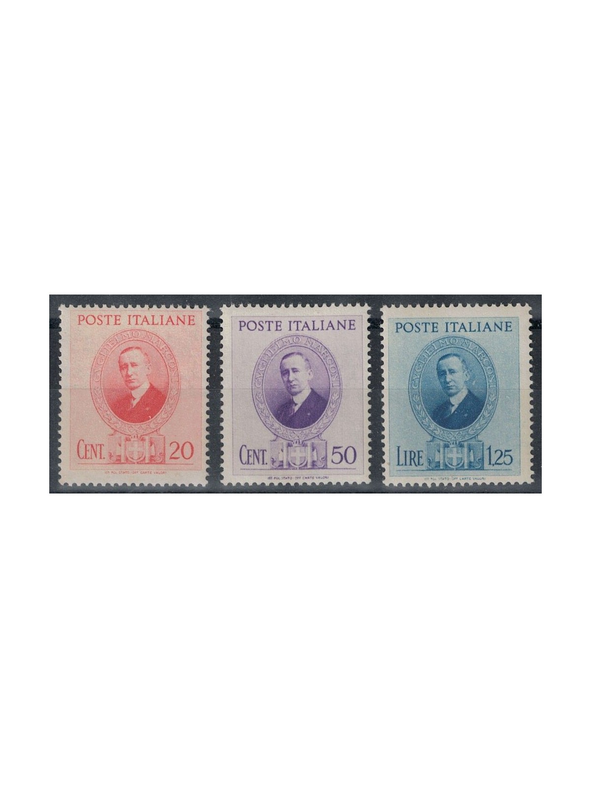 ITALY KINGDOM 1938 Guglielmo Marconi 3v MNH**