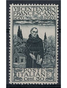 ITALY KINGDOM 1926 St. Francis, 30c perforation 13¼ MNH**