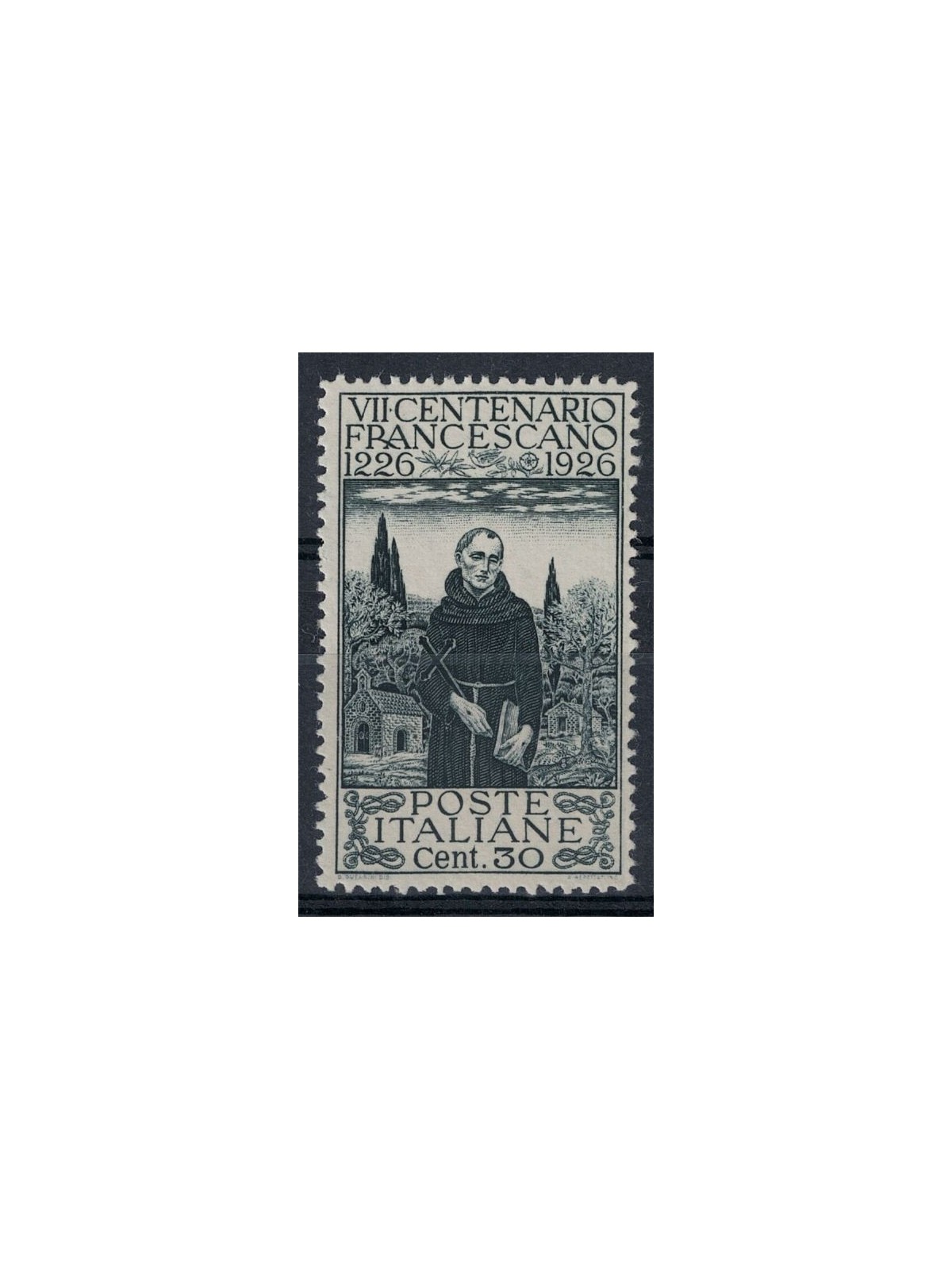 ITALIA REGNO 1926 San Francesco, 30c dent. 13¼  MNH**