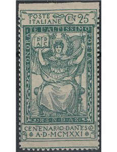 ITALY KINGDOM 1921 Variety 25c Dante not perforated at the top MNH**