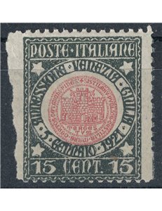 ITALIA REGNO 1921 Varietà 15c Venezia Giulia non dent. a sx MNH** ©