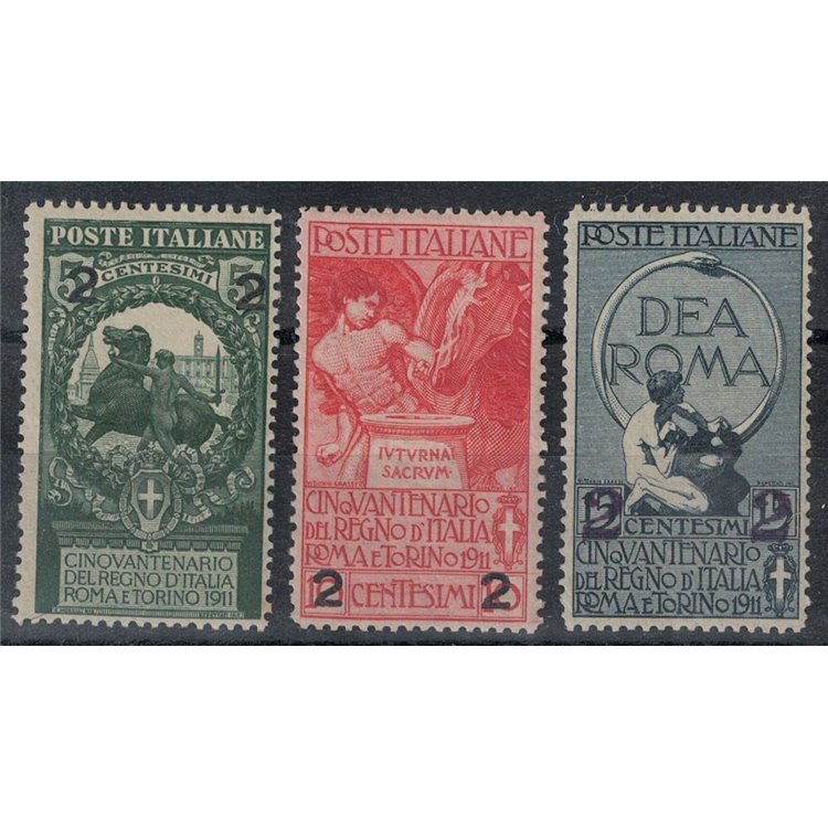 ITALY KINGDOM 1913 Unification of Italy overprinted 3v MNH** Luxury