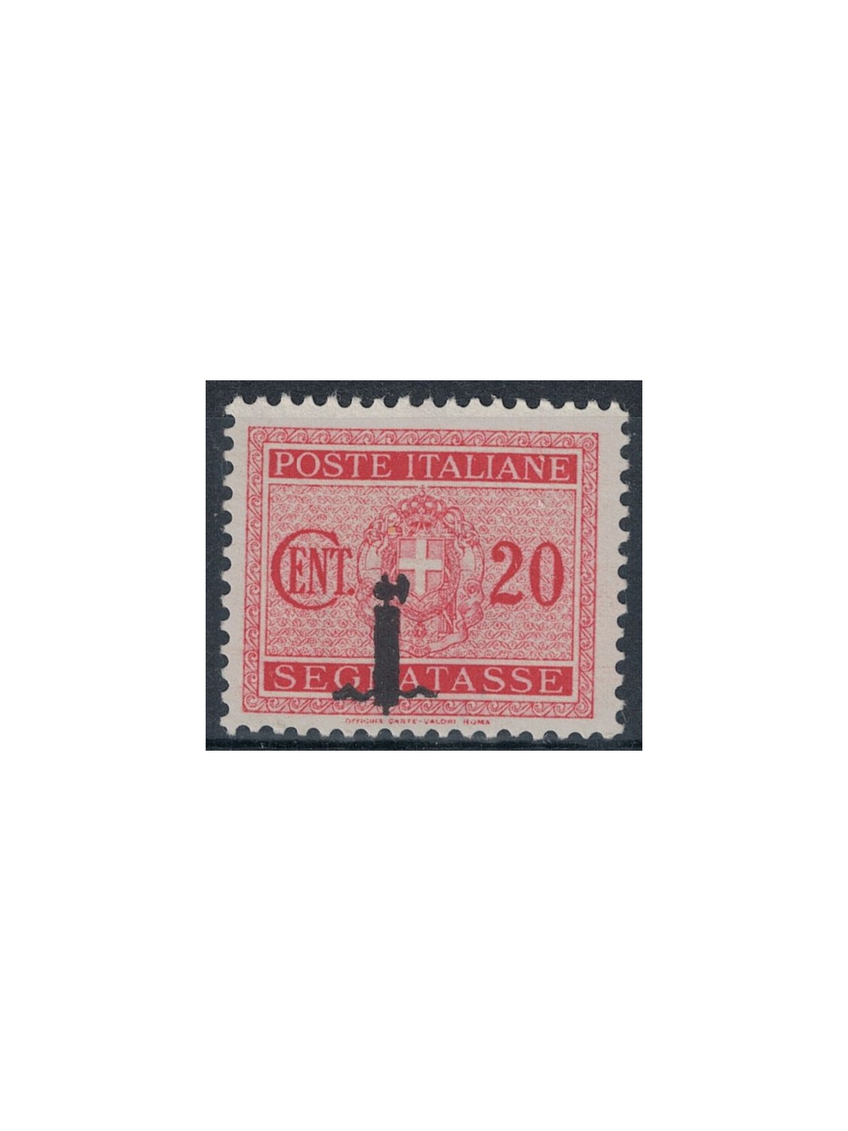 ITALY RSI 1944 Variety 20c Tax mark (overprint shifted) MNH**