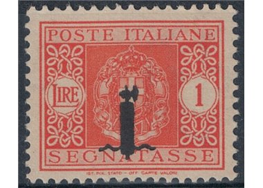 ITALY RSI 1944 Variety 1£ Tax mark (overprint shifted) MNH**