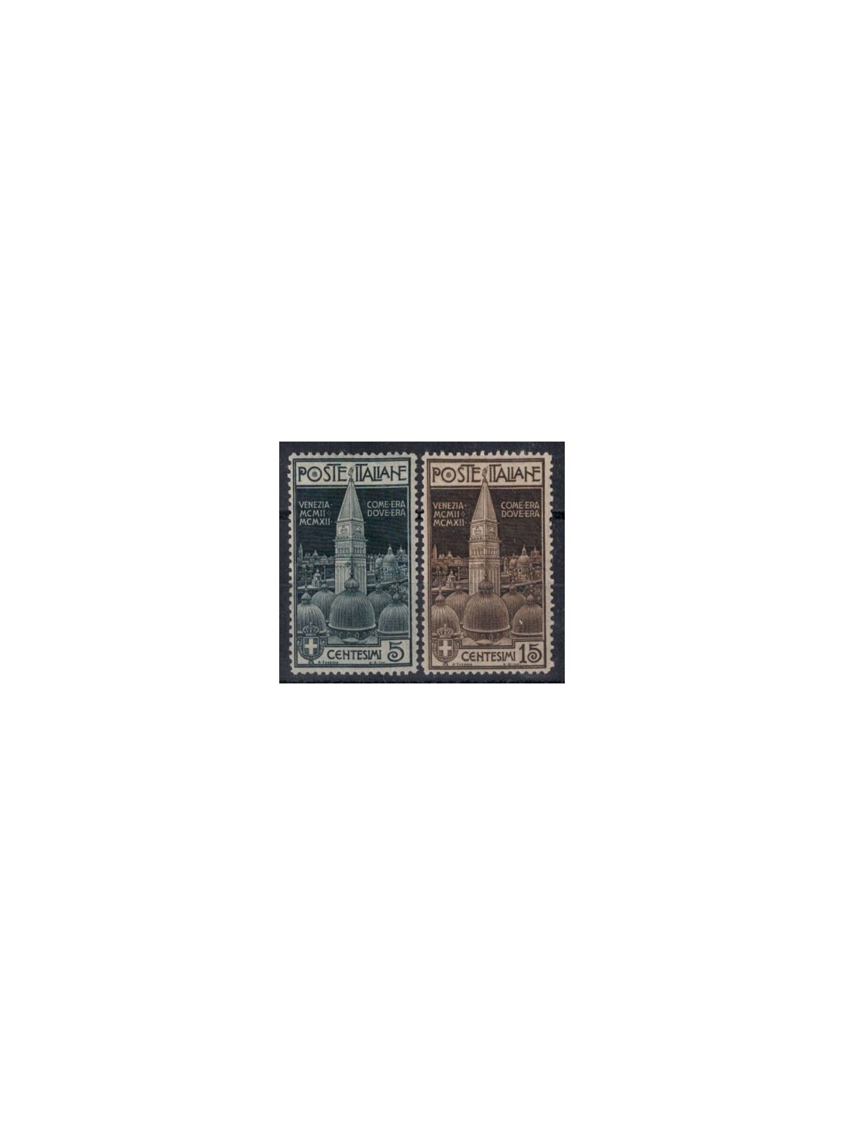 ITALY KINGDOM 1912 Bell Tower of Venice 2v MH* (Luxury)