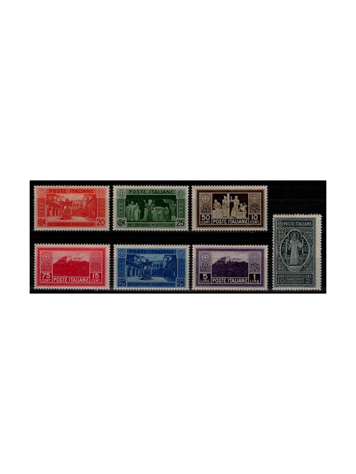 ITALY KINGDOM 1929 Abbey of Montecassino 7v MH*