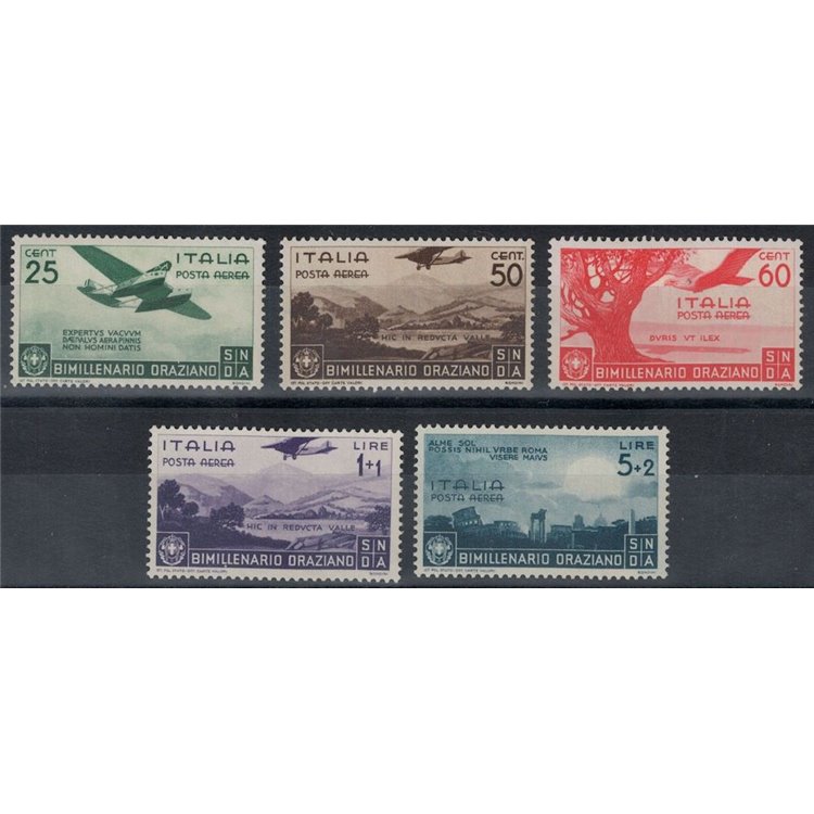 ITALY KINGDOM 1936 Two Thousandth Anniversary of Horace (airmail) 5v MH*