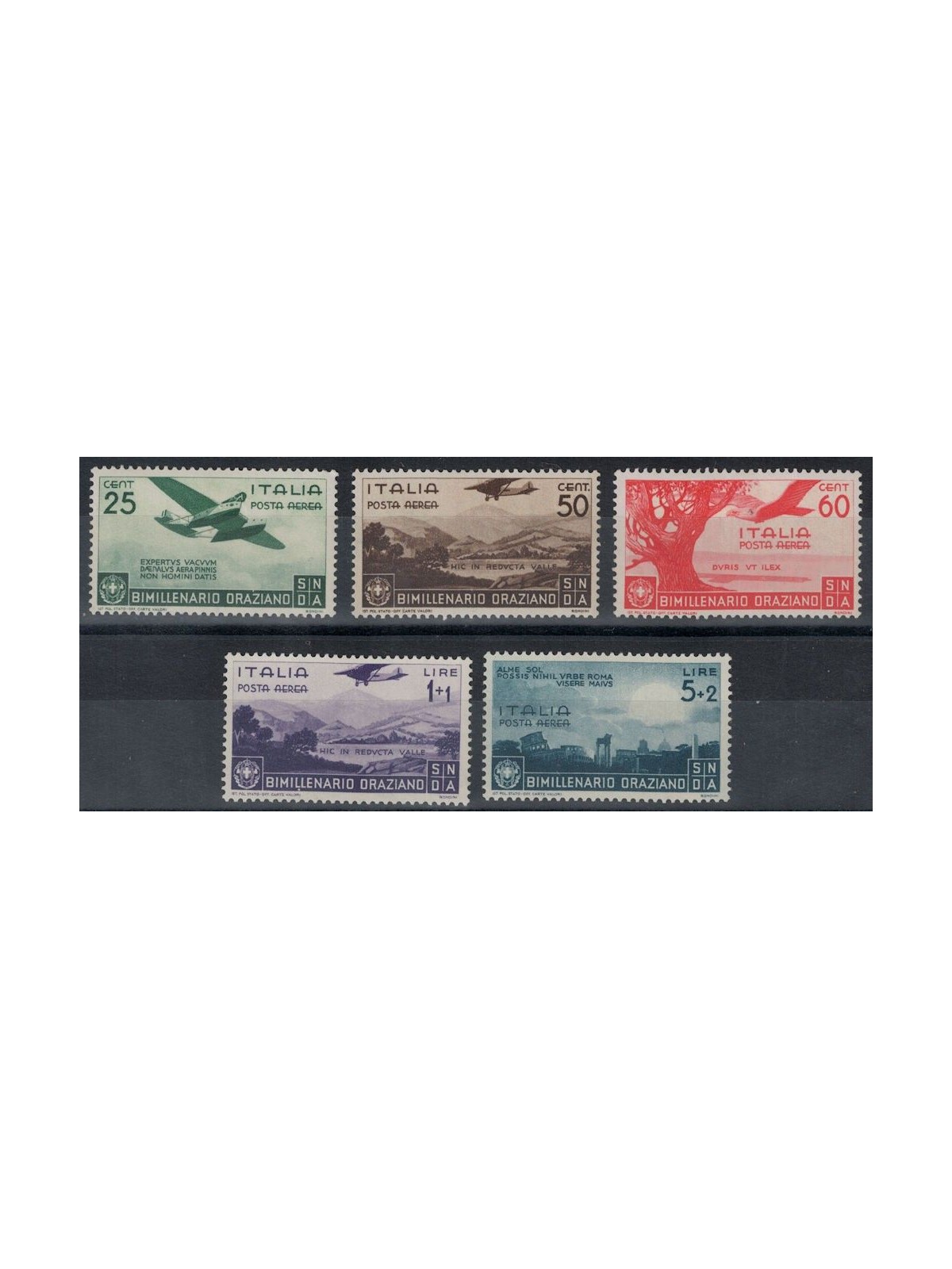 ITALY KINGDOM 1936 Two Thousandth Anniversary of Horace (airmail) 5v MH*