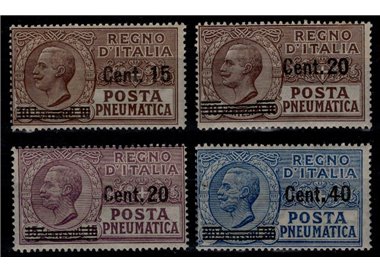 ITALIA REGNO 1924-25 Posta pneumatica 4v MH*