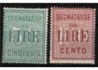 ITALY KINGDOM 1884 Tax stamp 2v MH*