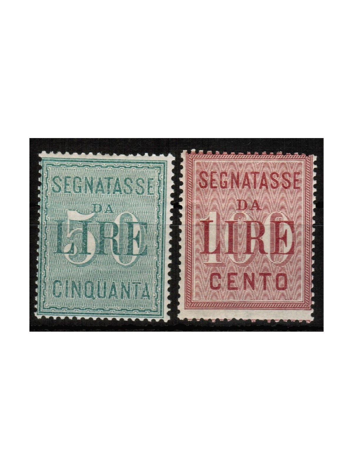 ITALY KINGDOM 1884 Tax stamp 2v MH*