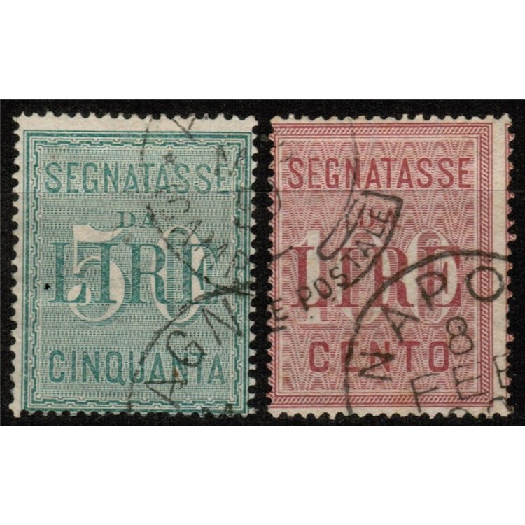 ITALIA REGNO 1884 Segnatasse 2v us