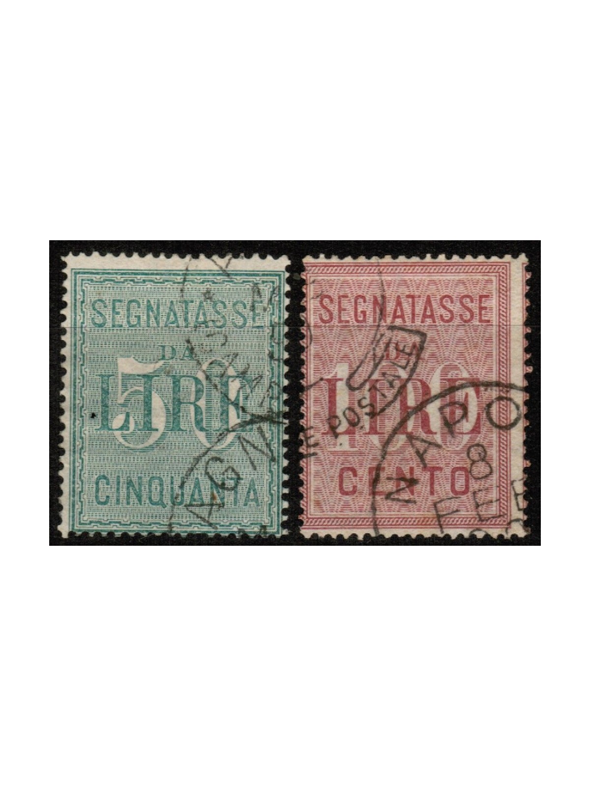 ITALIA REGNO 1884 Segnatasse 2v us