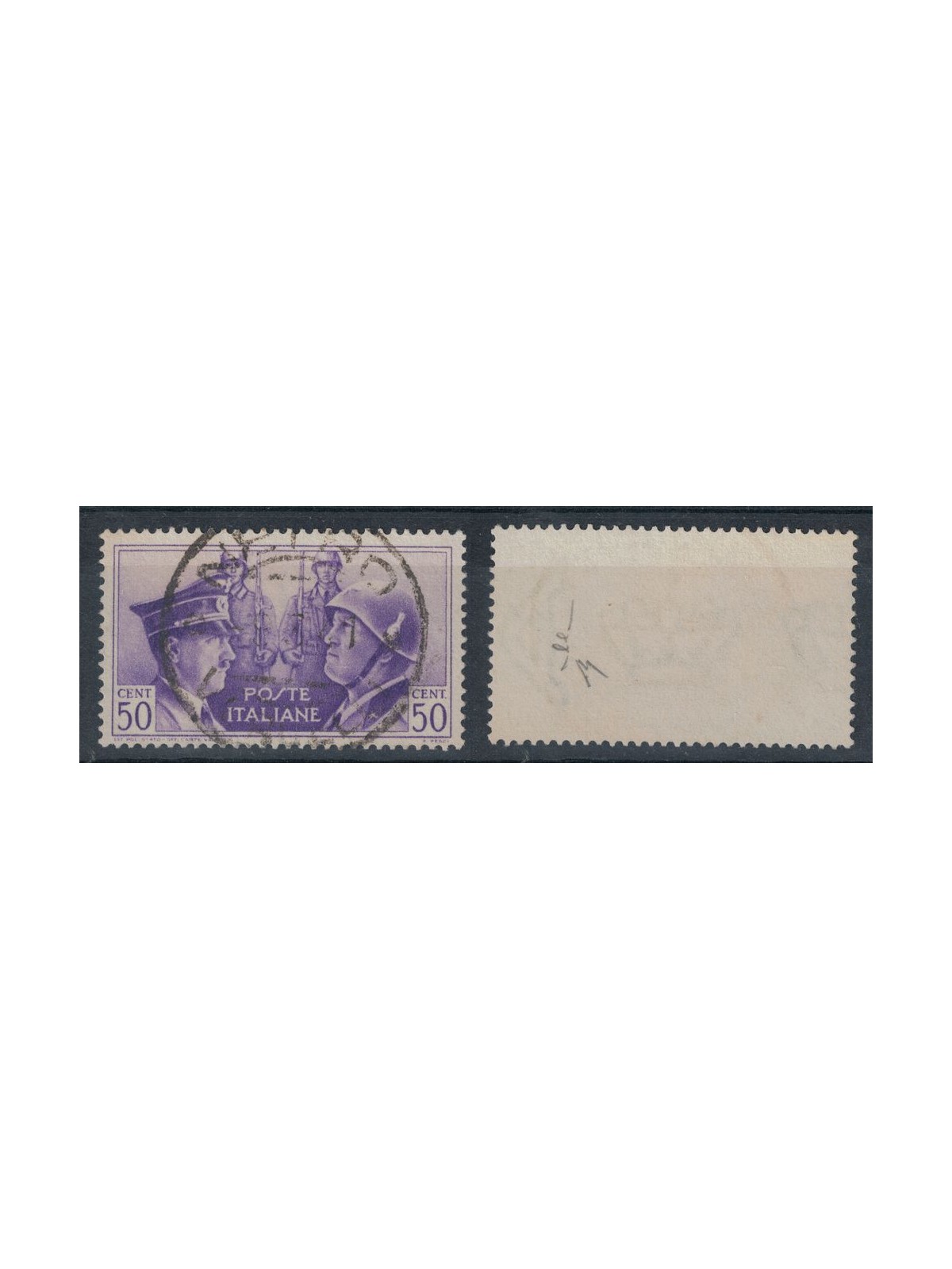 ITALY KINGDOM 1941 Variety 50c Brotherhood (watermark letters) used