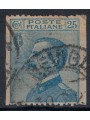 ITALY KINGDOM 1908 Variety 25c blue not vertically perforated used