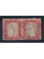 ITALY KINGDOM 1862 Pair 40c on fragment signed Chiavarello