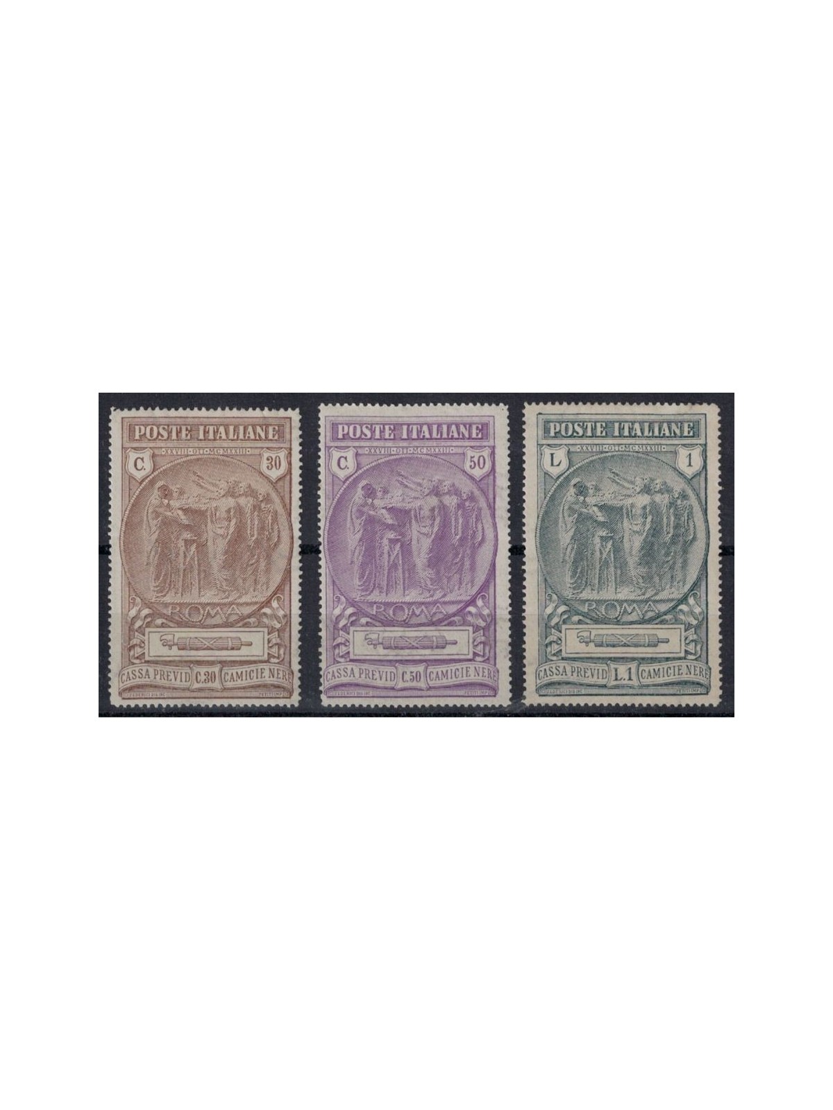 ITALIA REGNO 1923 Camicie Nere 3v MH*