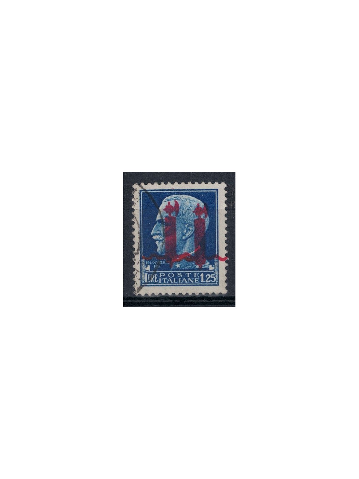 ITALY RSI 1944 Imperial Series £1.25 Variety (double overprint) used
