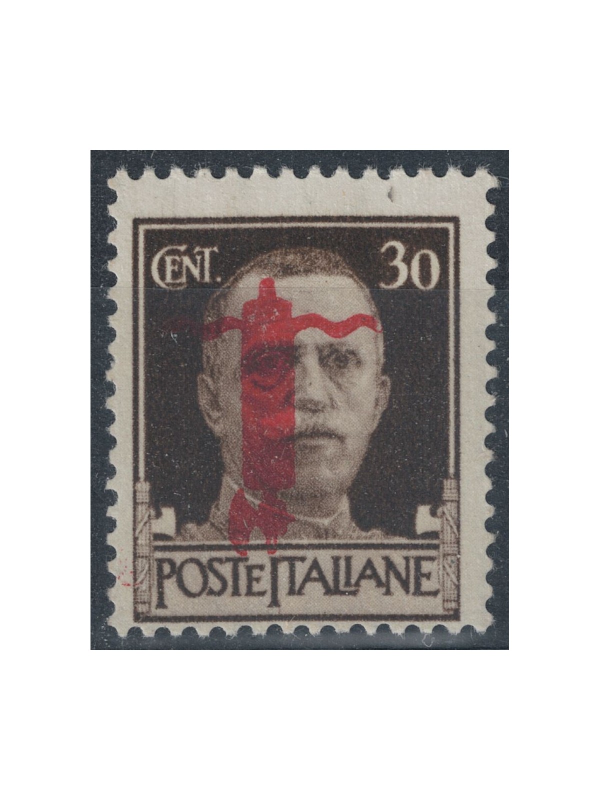 ITALY RSI 1944 Variety 30c Imperial (upside-down overprint) MNH**